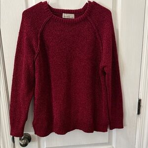 Elegant Burgundy Crew Neck Sweater